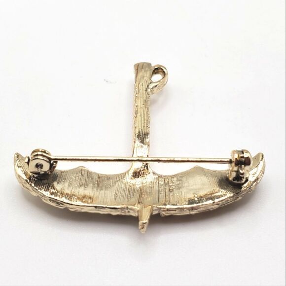 🟢3/$19🟢 2 x Gold Umbrella Brooches Pin Settings Blanks New Old Stock - Picture 5 of 8